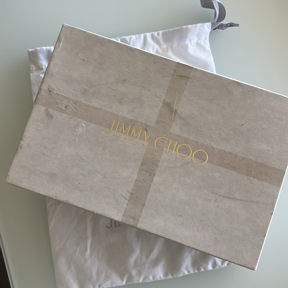 JIMMY CHOO Nova Slingback Heel Peep Toe Platinum Silver Glitter Size 39 - Picture 11 of 11